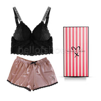 Victoria Secret lace corset & satin shorts Γυναικείες πιτζάμες